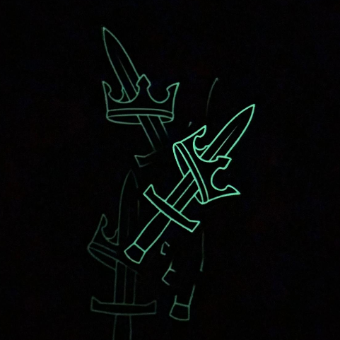 "Dagger v1" - Uncoated Sticker ( Glow In The Dark )